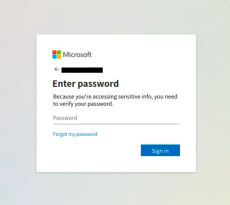 picture of office 365 fake login